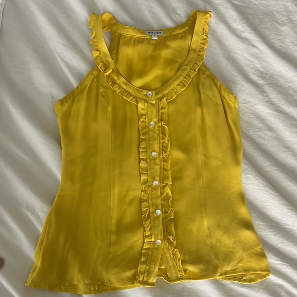Women's Yellow Ruffle Top- Walter size S